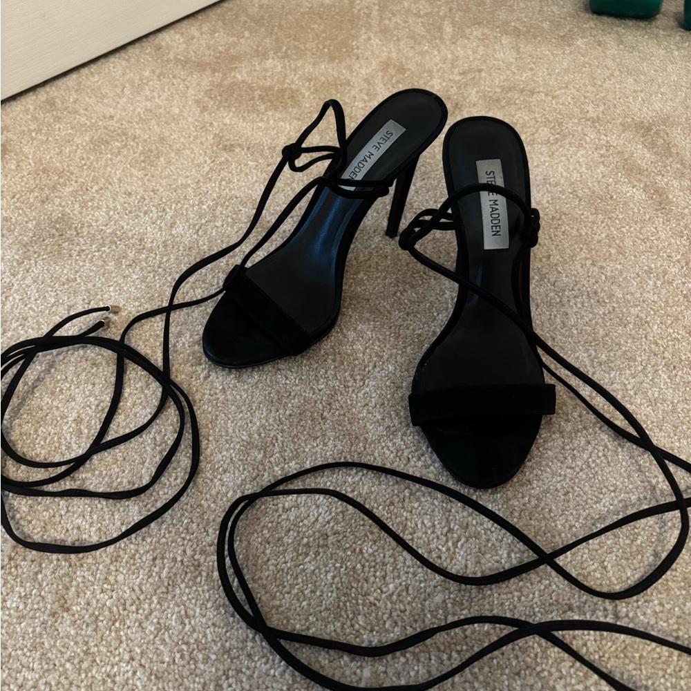 Steve Madden Black Strappy Heels